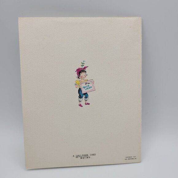 Hallmark Vintage Christmas Greeting Card 1947 Blue Jean Illustration Delight 40s - Picture 4 of 5